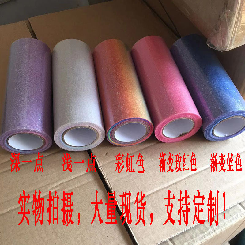 6 Inch 10 Yards Rainbow Gradient Color American Mesh Roll