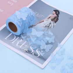 6cm*10Y  3D Butterfly Embroidery Mesh Tulle Roll