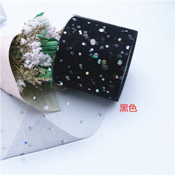 2.5inch*25 yards Laser Print DIY Accessories Tulle roll