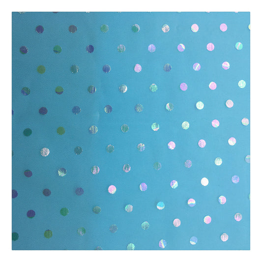 HG6506 100% Polyester Foil Print Tulle Fabric With Change Color Polka Dot