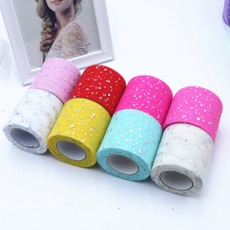 2.5inch*25 yards Laser Print DIY Accessories Tulle roll