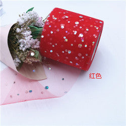 2.5inch*25 yards Laser Print DIY Accessories Tulle roll