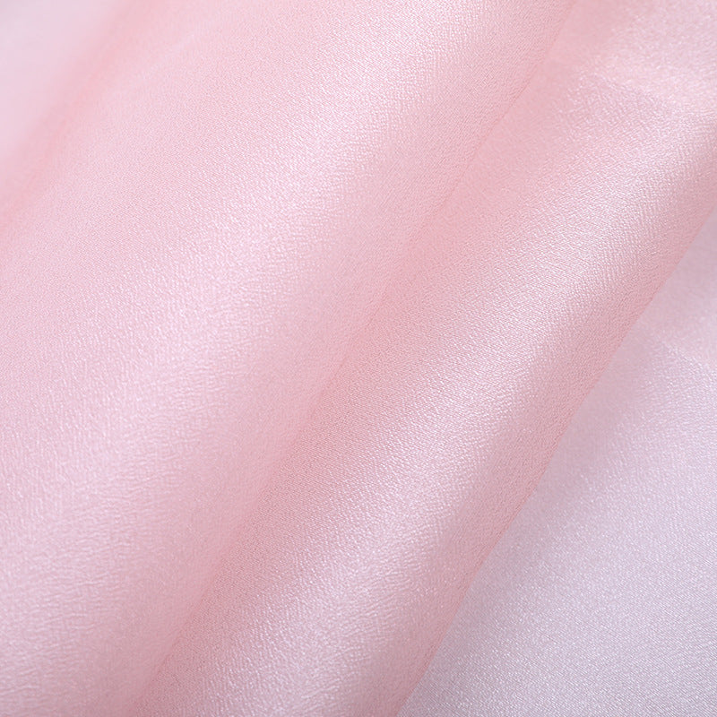 HG1028 Shinny Liquid Silky Polyester Organza Fabric For Blouses And Dress