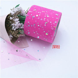 2.5inch*25 yards Laser Print DIY Accessories Tulle roll