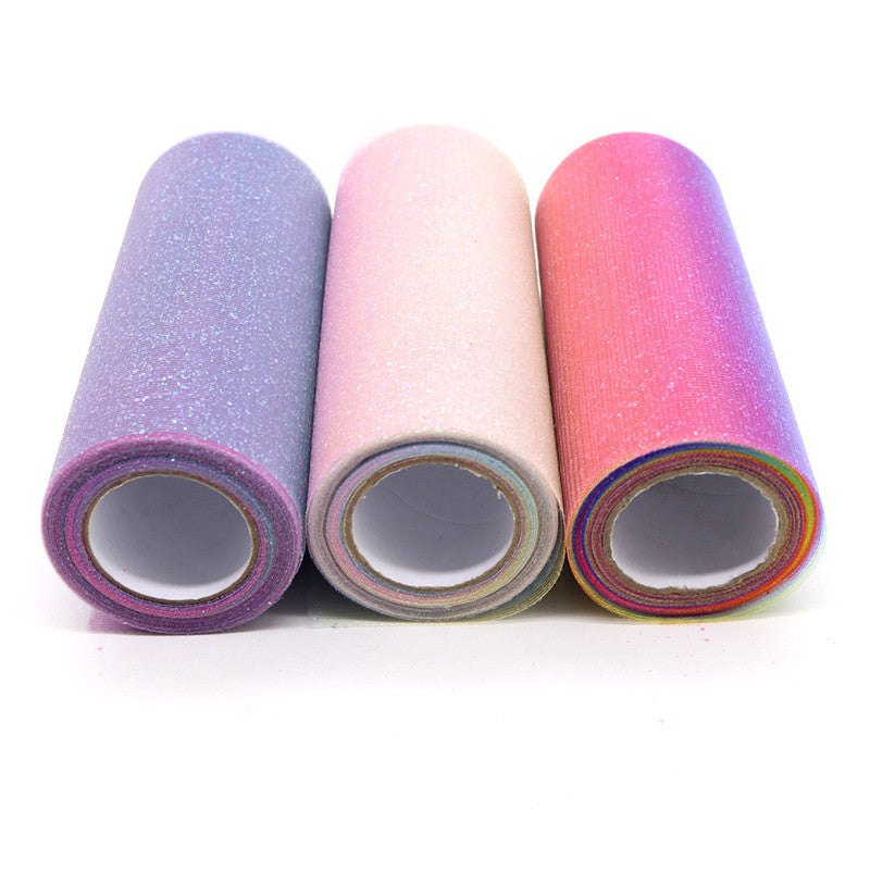 6 Inch 10 Yards Rainbow Gradient Color American Mesh Roll