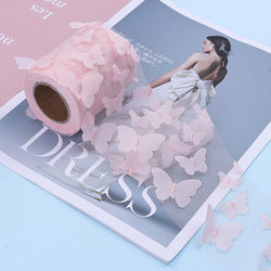 6cm*10Y  3D Butterfly Embroidery Mesh Tulle Roll