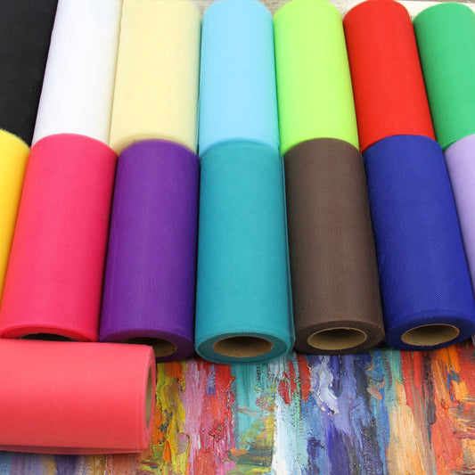 6 inch*25 Yards 100% Polyester Tulle Fabric Rolls