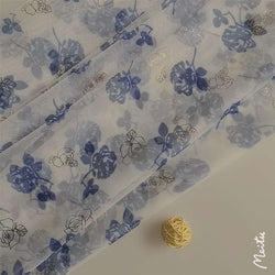 Polyester Multifilament Net Rose Printing Hollow Fabric