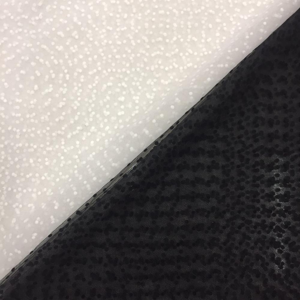 HG6107 Plain Heart Polka Dot Flock Mesh Fabric