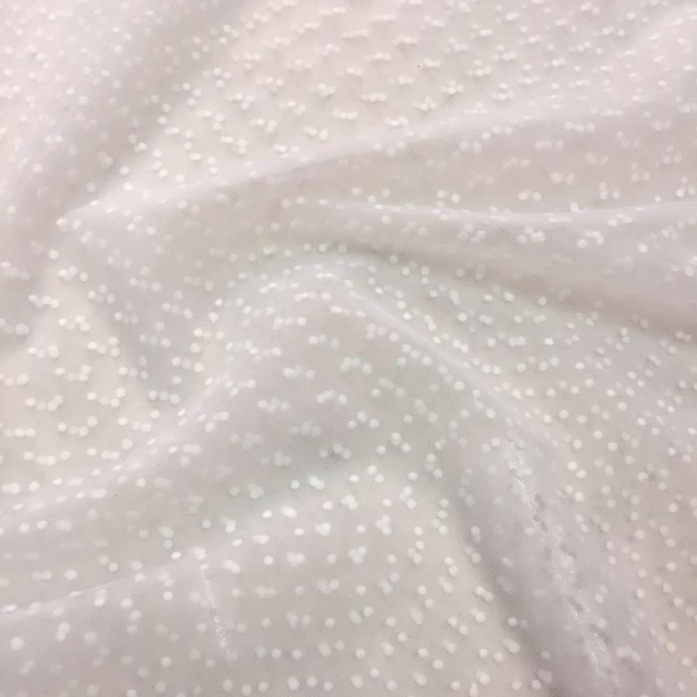 HG6107 Plain Heart Polka Dot Flock Mesh Fabric