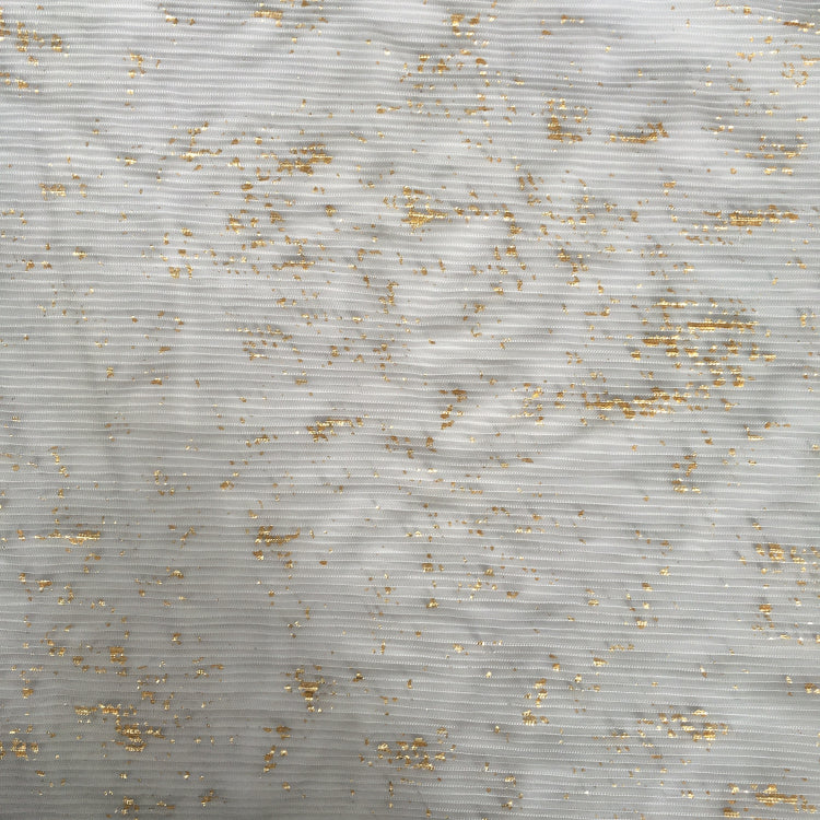 HG6720 Cheap China Knitted Pleated Gold Stamp Wrinkle  Fabric Tulle Mesh Fabrics