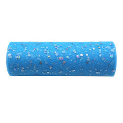 15cm * 10 yards Tulle Roll Silver Sparkle