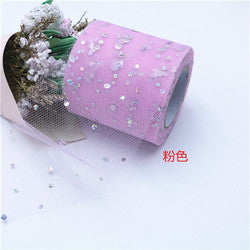 2.5inch*25 yards Laser Print DIY Accessories Tulle roll